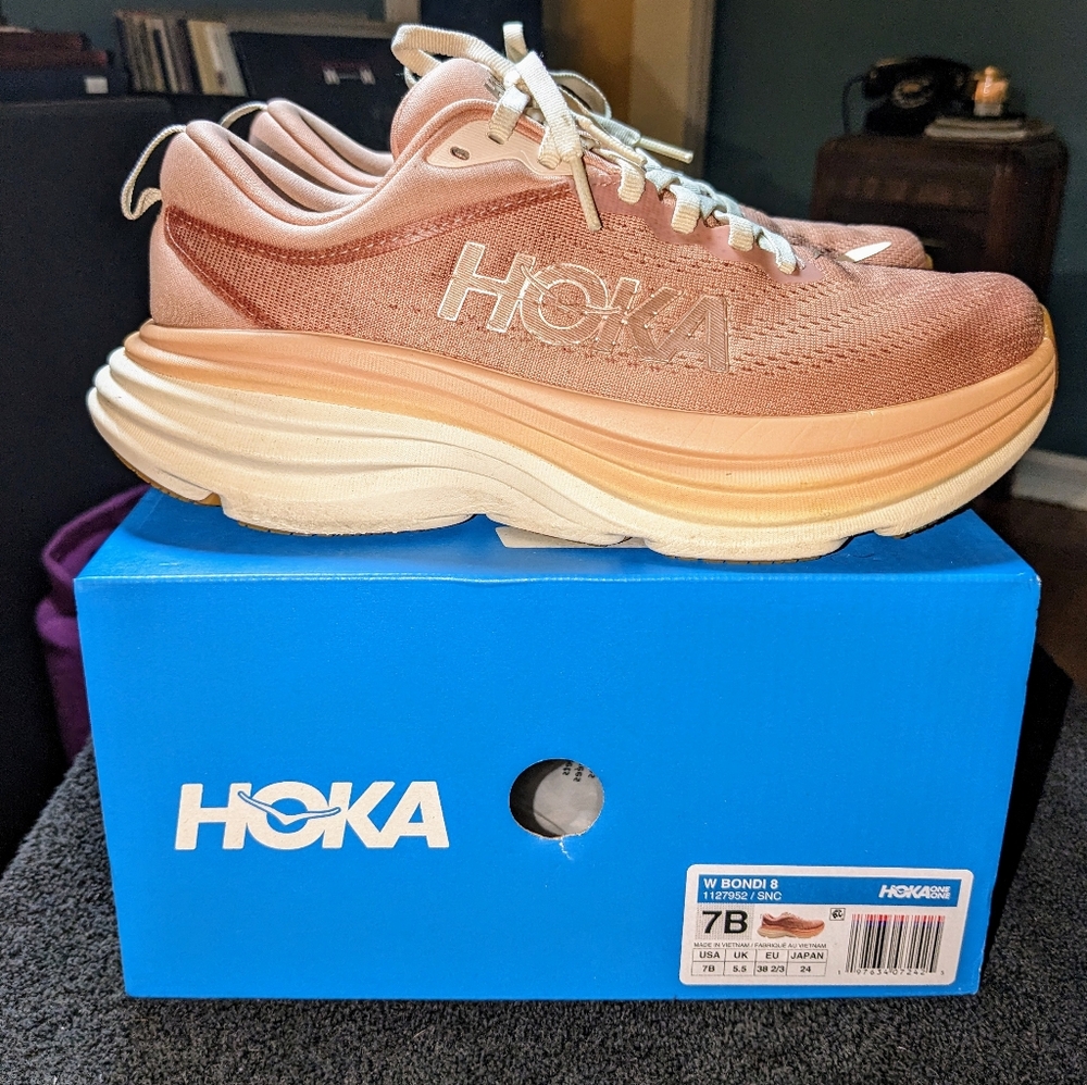 Hoka Women's Sneakers in Pink and Cream